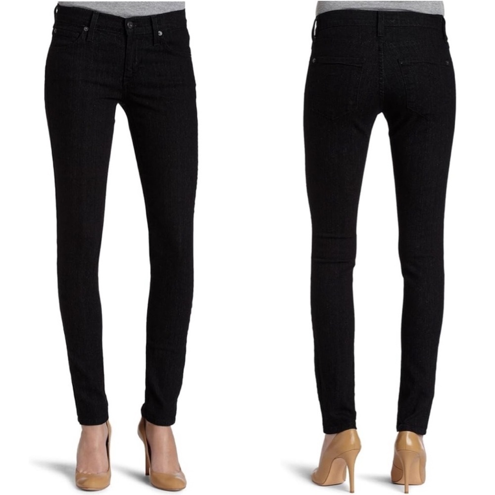 James Jeans Twiggy In Black Cat Skinny Jean Dry Aged Denim‎ Women’s Size 27